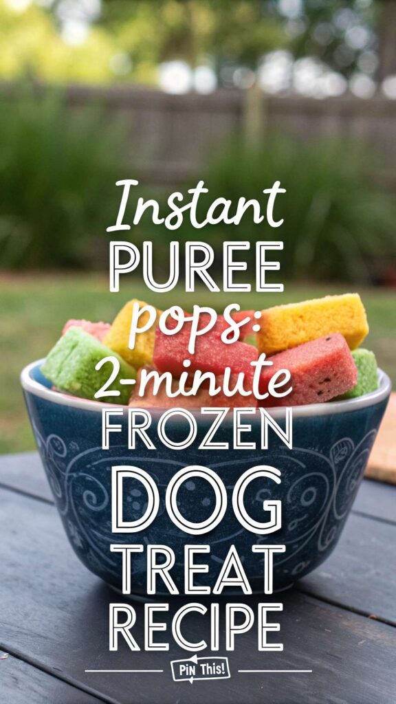 Instant Puree Pops 2 Minute Frozen Dog Treat Recipe pin 1