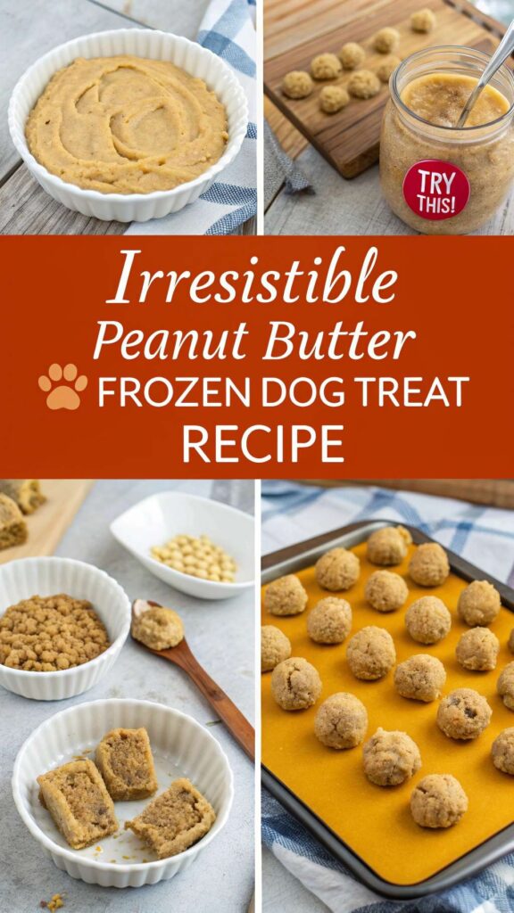 Irresistible Peanut Butter Frozen Dog Treat Recipe pin 1