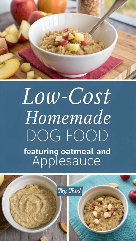 Low Cost Homemade Dog Food recipe featuring Oatmeal and Applesauce pin 2