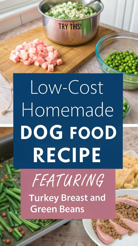 Low Cost Homemade Dog Food recipe featuring Turkey Breast and Green Beans pin 2