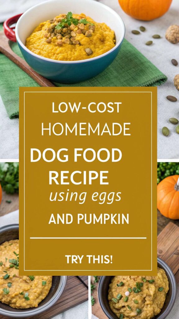 Low Cost Homemade Dog Food recipe using Eggs and Pumpkin pin 1