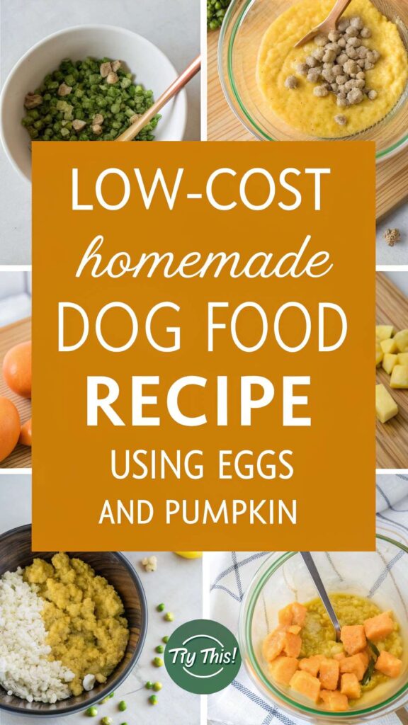 Low Cost Homemade Dog Food recipe using Eggs and Pumpkin pin 2