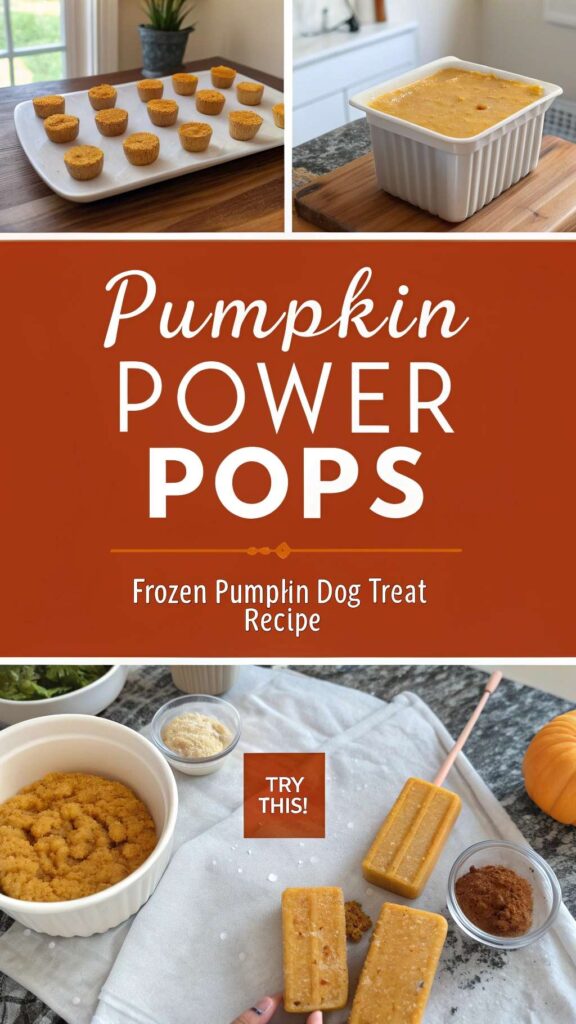 Pumpkin Power Pops Frozen Pumpkin Dog Treat Recipe pin 2
