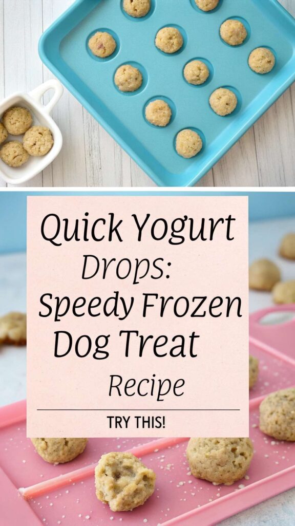 Quick Yogurt Drops Speedy Frozen Dog Treat Recipe pin 1
