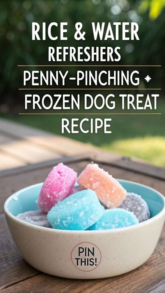 Rice Water Refreshers Penny Pinching Frozen Dog Treat Recipe pin 1