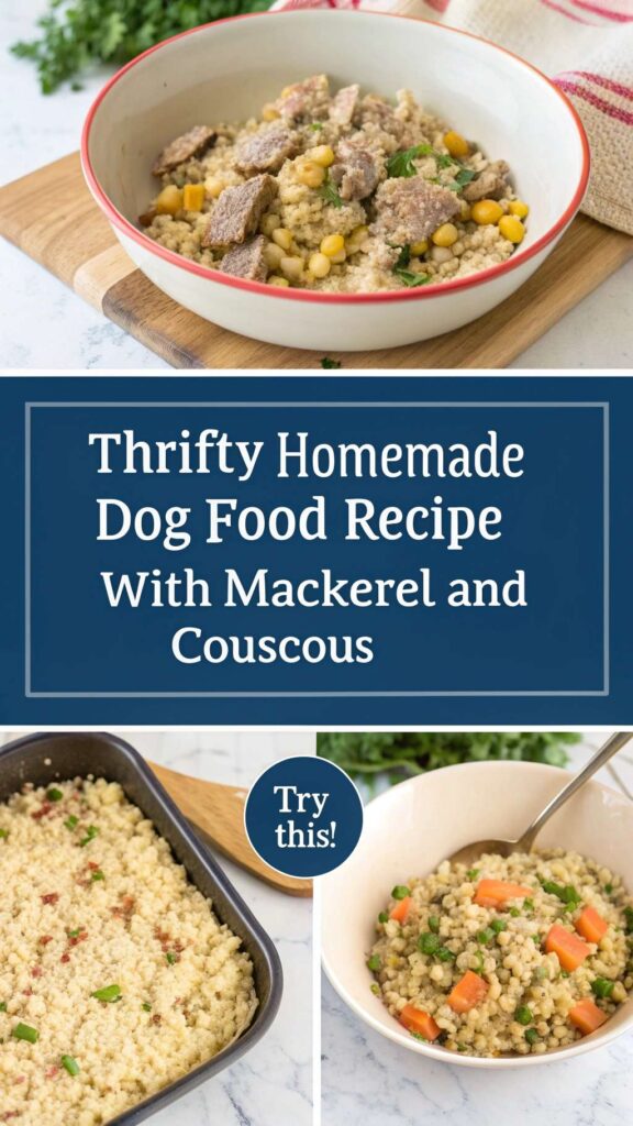 Thrifty Homemade Dog Food with Mackerel in water and Couscous pin 2