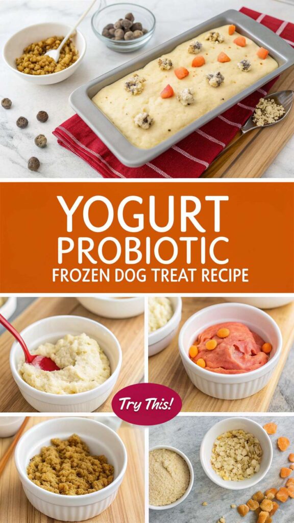 Yogurt Yummies Probiotic Frozen Dog Treat Recipe pin 12