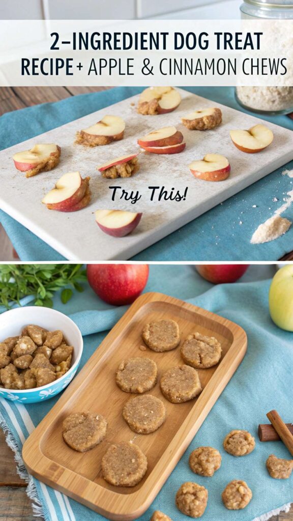 2 Ingredient Dog Treat Recipe Apple Cinnamon Chews pin 2