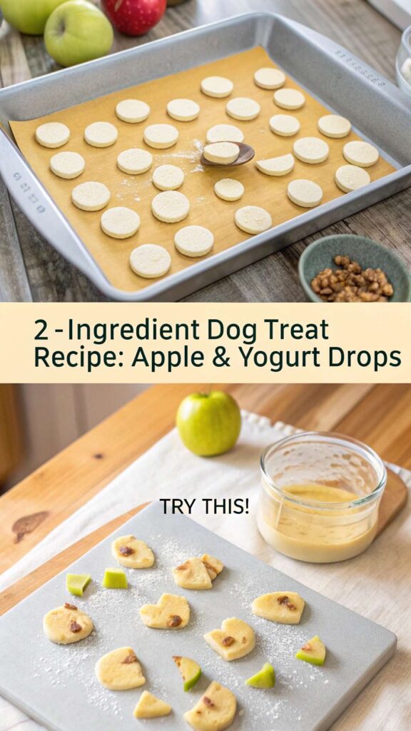 2 Ingredient Dog Treat Recipe Apple Yogurt Drops pin 1