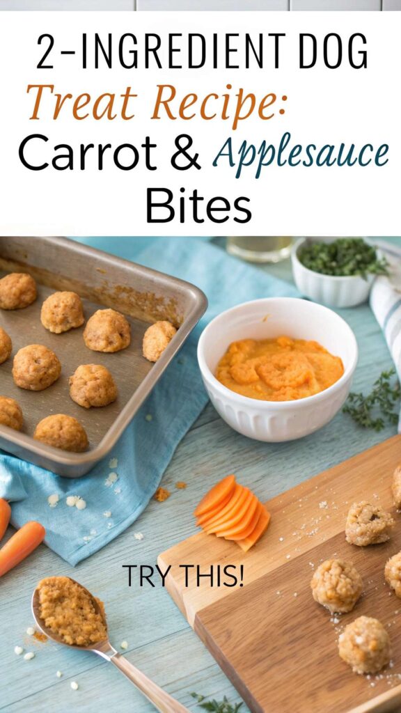 2 Ingredient Dog Treat Recipe Carrot Applesauce Bites pin 1