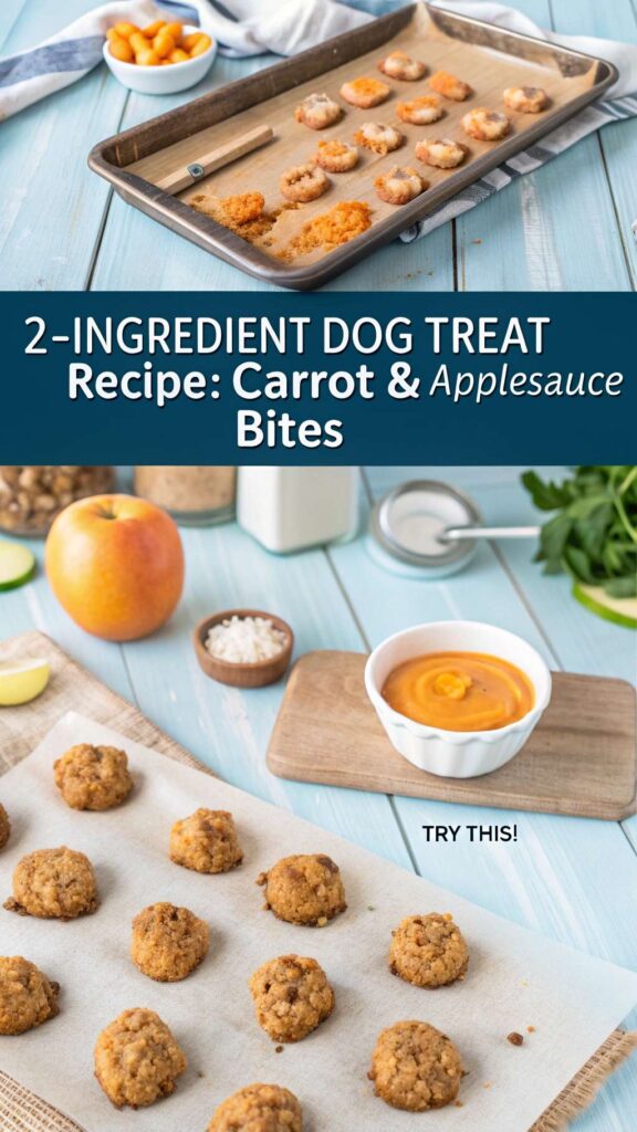 2 Ingredient Dog Treat Recipe Carrot Applesauce Bites pin 2