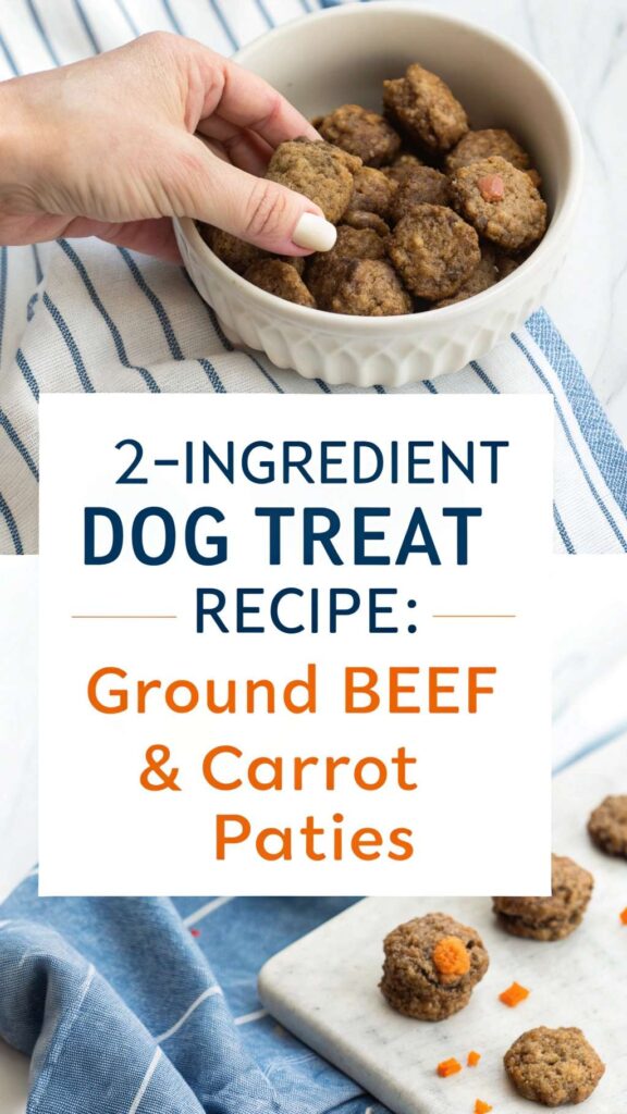 2 Ingredient Dog Treat Recipe Ground Beef Carrot Patties pin 2