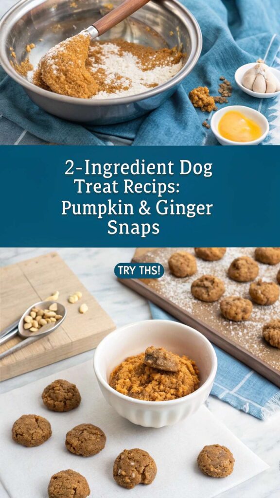 2 Ingredient Dog Treat Recipe Pumpkin Ginger Snaps pin 1