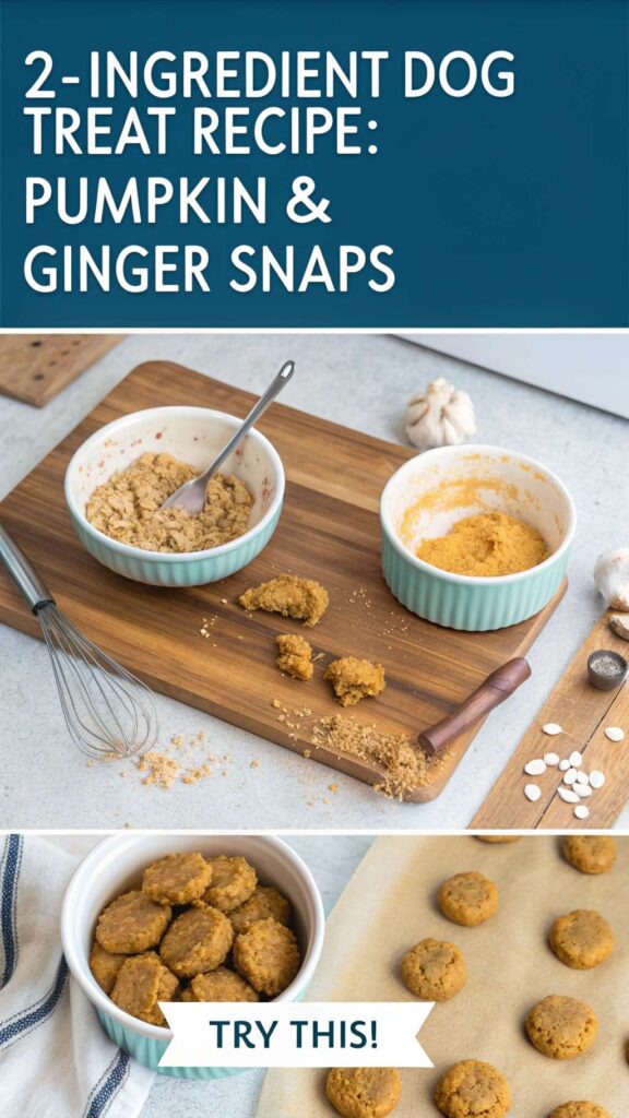2 Ingredient Dog Treat Recipe Pumpkin Ginger Snaps pin 2