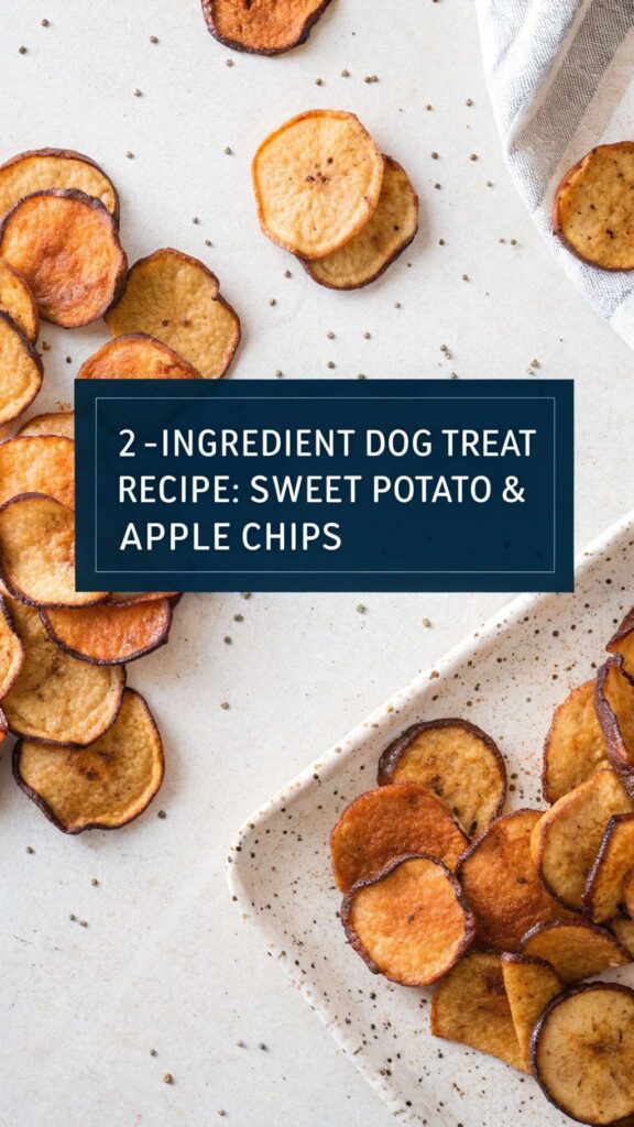 2 Ingredient Dog Treat Recipe Sweet Potato Apple Chips pin 1