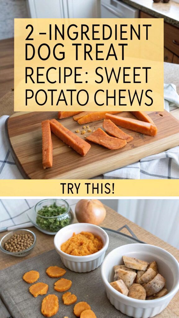 2 Ingredient Dog Treat Recipe Sweet Potato Chews pin 1