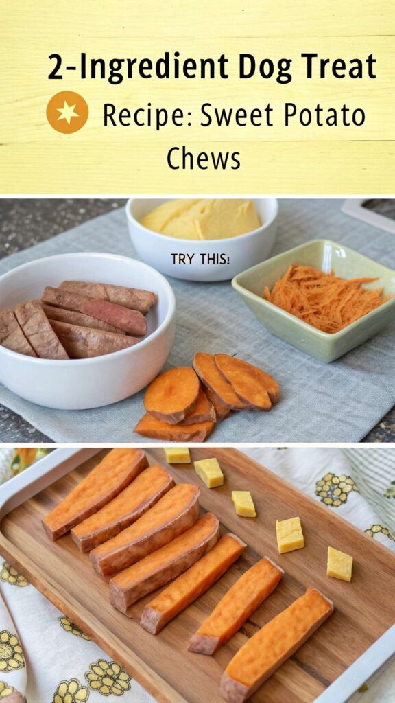 2 Ingredient Dog Treat Recipe Sweet Potato Chews pin 2