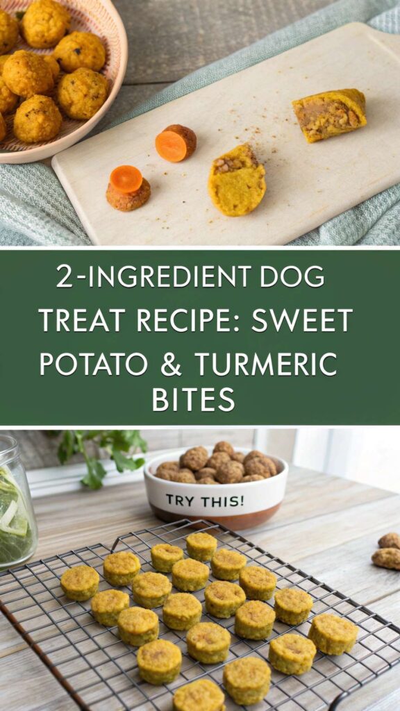 2 Ingredient Dog Treat Recipe Sweet Potato Turmeric Bites pin 2