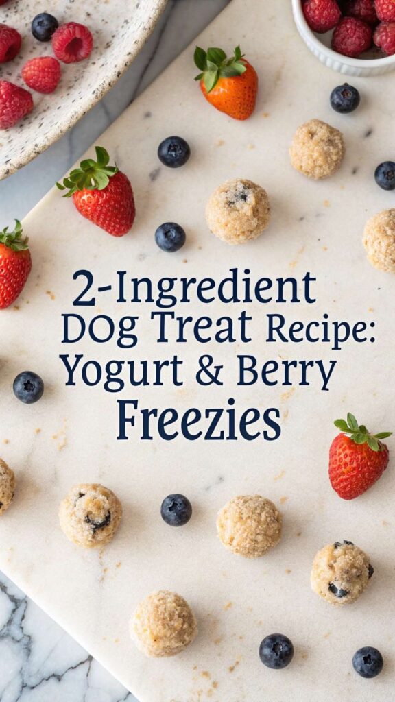 2 Ingredient Dog Treat Recipe Yogurt Berry Freezies pin 1