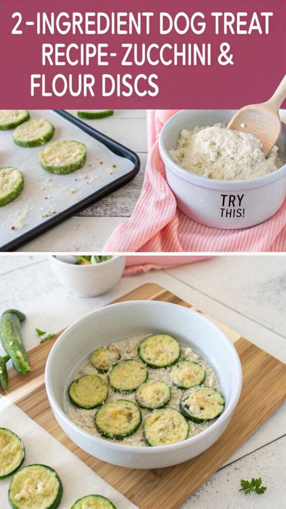 2 Ingredient Dog Treat Recipe Zucchini Flour Discs pin 2