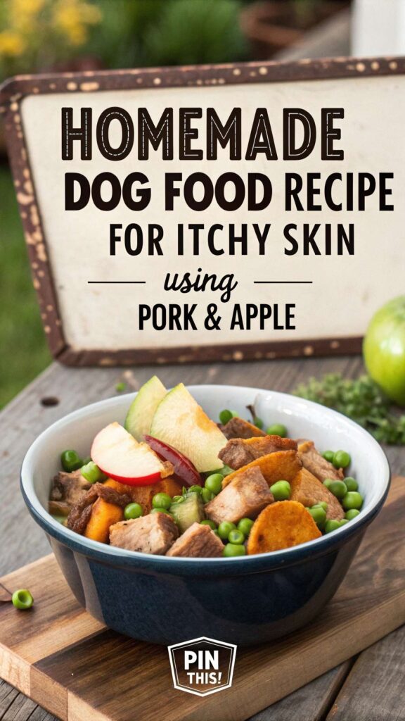 Homemade Dog Food Recipe for Itchy Skin Using Pork Apple pin 1