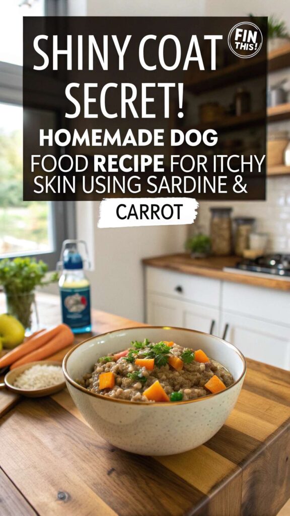 Homemade Dog Food Recipe for Itchy Skin Using Sardine Carrot pin 2