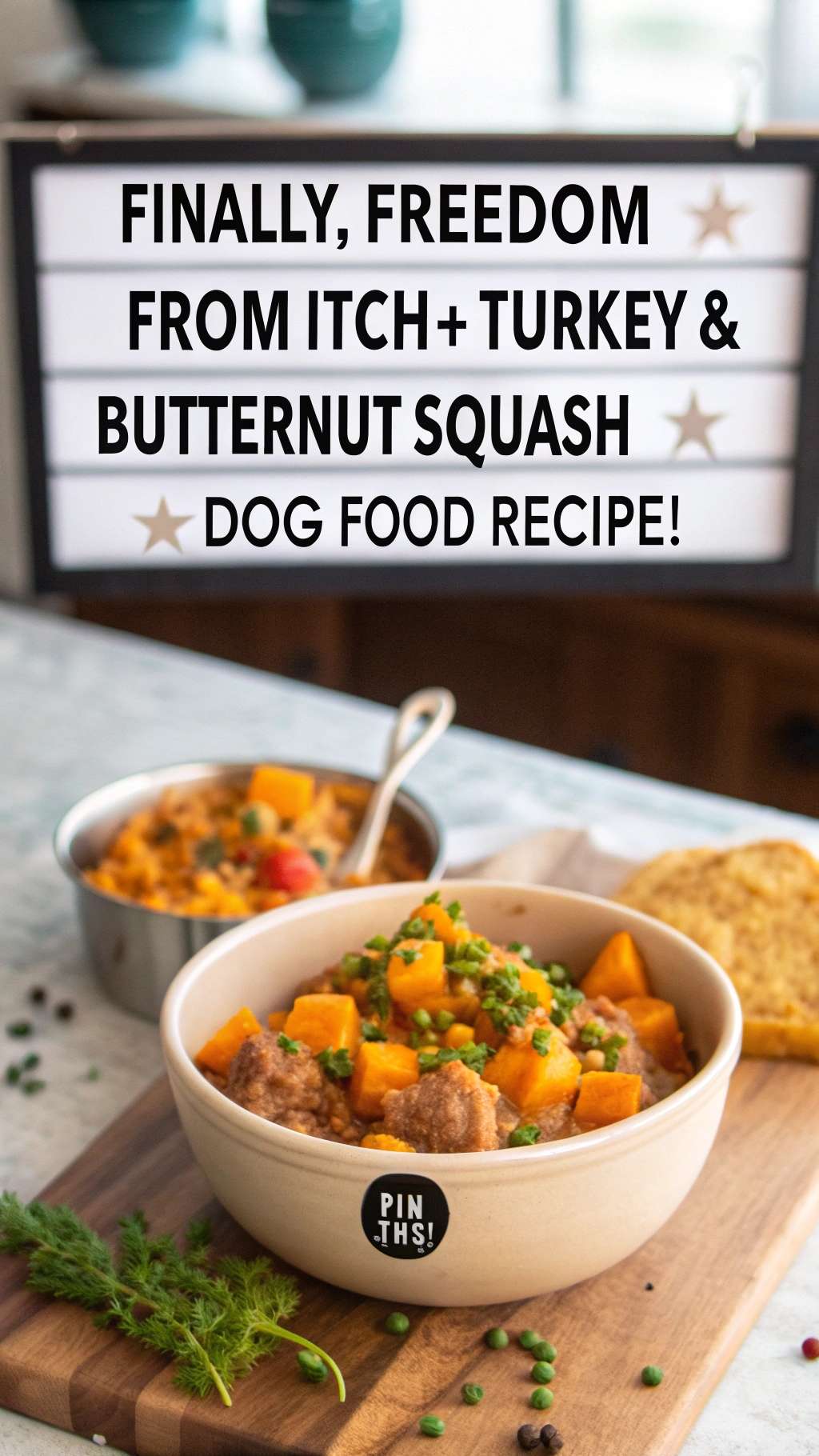 Homemade Dog Food Recipe for Itchy Skin Using Turkey & Butternut Squash ...