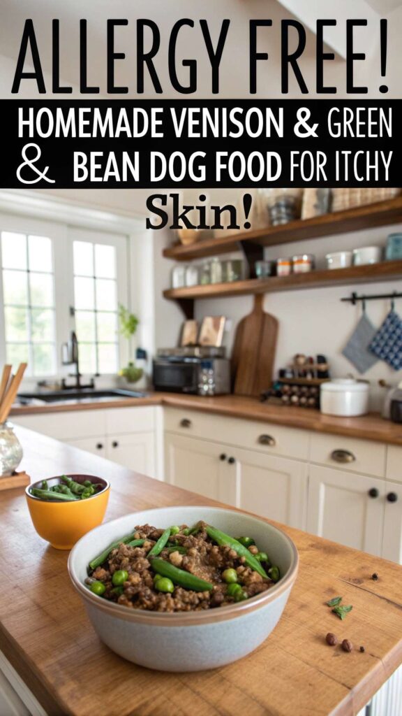 Homemade Dog Food Recipe for Itchy Skin Using Venison Green Bean pin 1