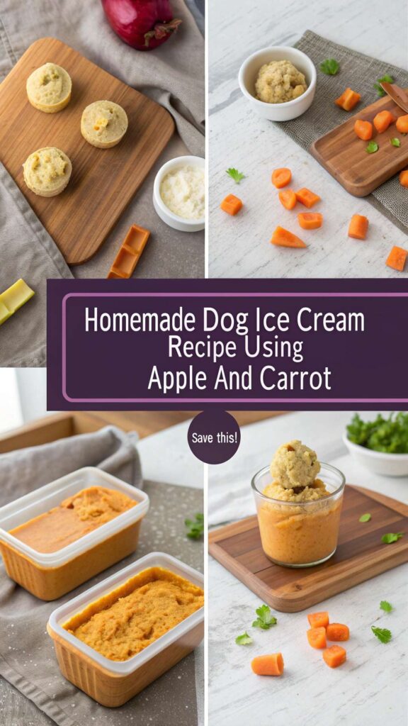 Homemade Dog Ice Cream Recipe Using Apple and Carrot pin 2