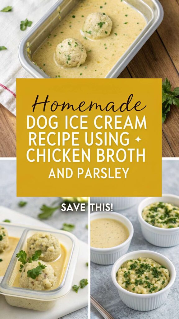 Homemade Dog Ice Cream Recipe Using Chicken Broth and Parsley pin 2