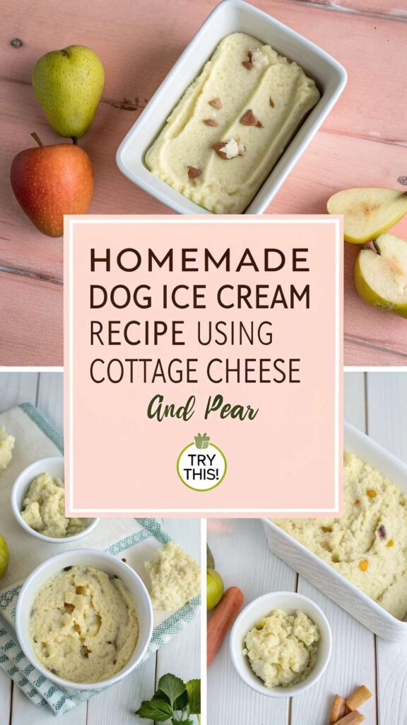 Homemade Dog Ice Cream Recipe Using Cottage Cheese and Pear pin 2
