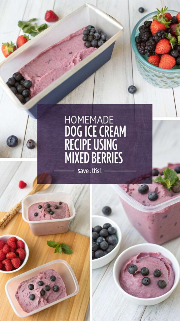Homemade Dog Ice Cream Recipe Using Mixed Berries pin 2