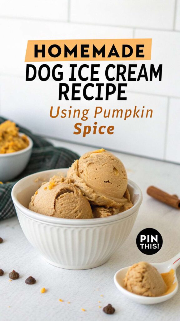 Homemade Dog Ice Cream Recipe Using Pumpkin Spice pin 2