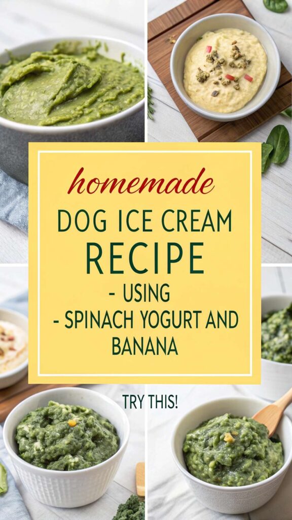 Homemade Dog Ice Cream Recipe Using Spinach Yogurt and Banana pin 1