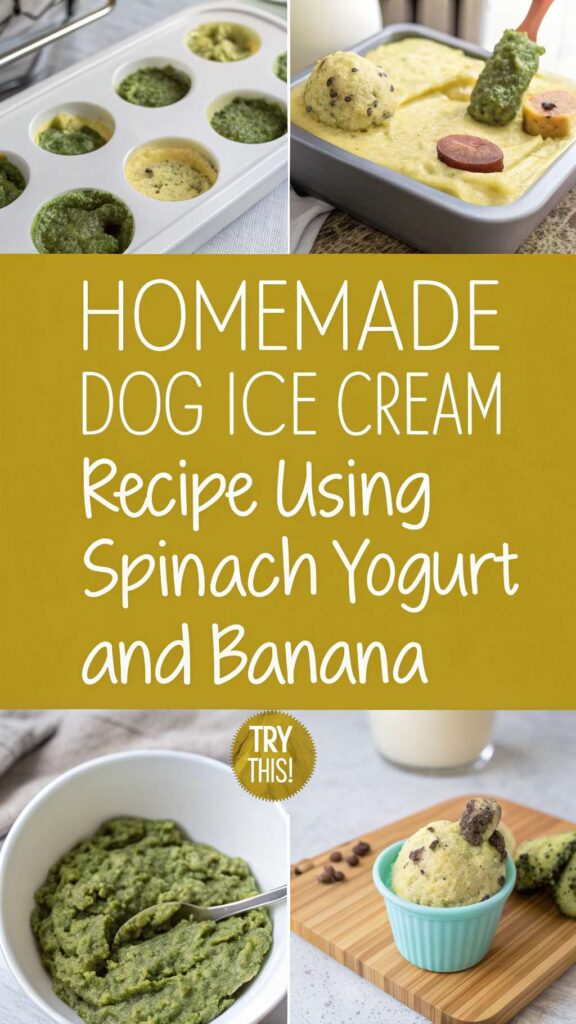Homemade Dog Ice Cream Recipe Using Spinach Yogurt and Banana pin 2