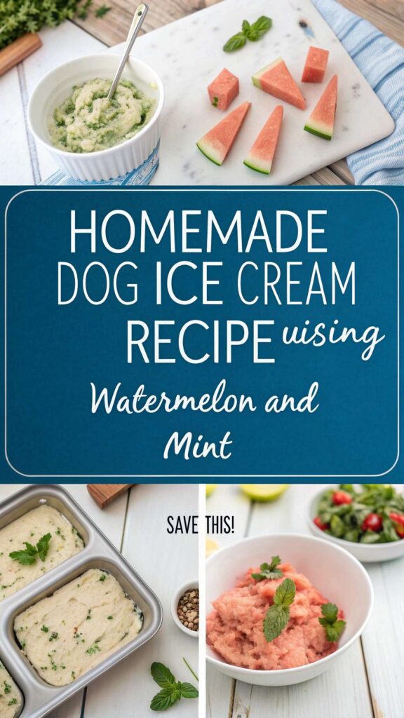 Homemade Dog Ice Cream Recipe Using Watermelon and Mint pin 2