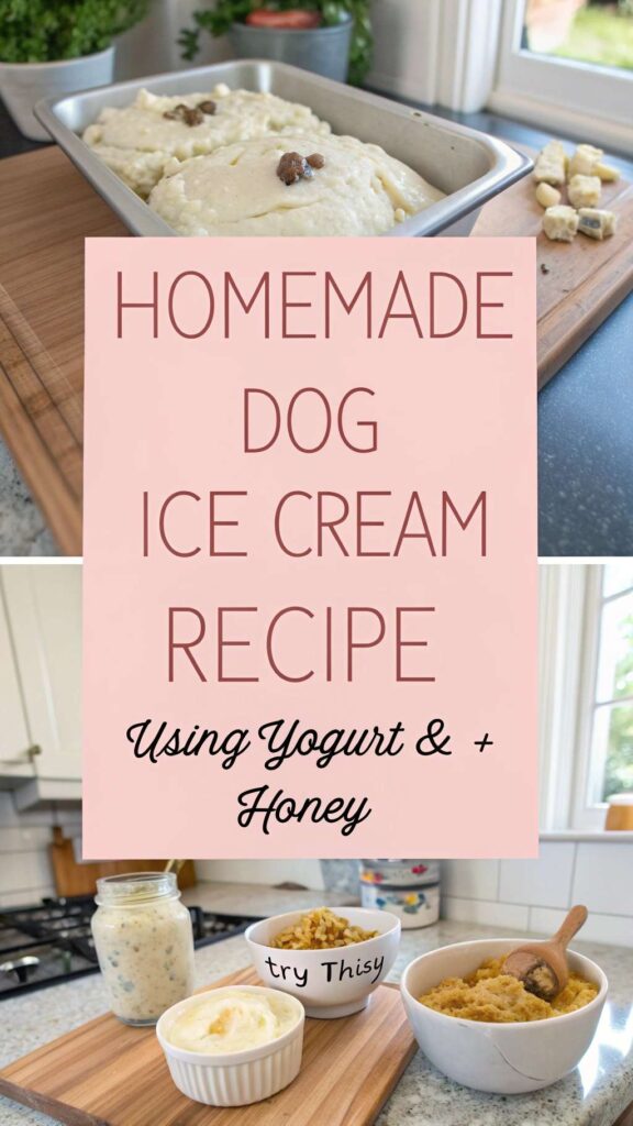 Homemade Dog Ice Cream Recipe Using Yogurt Honey pin 2