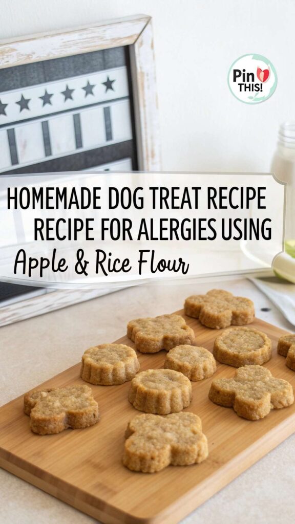 Homemade Dog Treat Recipe for Allergies Using Apple Rice Flour pin 2