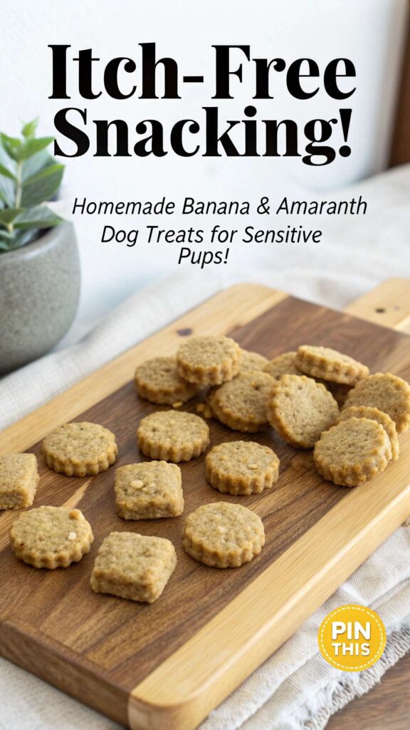 Homemade Dog Treat Recipe for Allergies Using Banana Amaranth pin 1