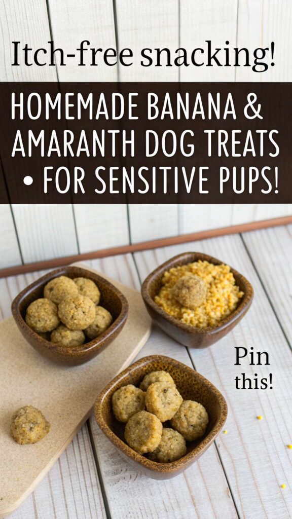 Homemade Dog Treat Recipe for Allergies Using Banana Amaranth pin 2