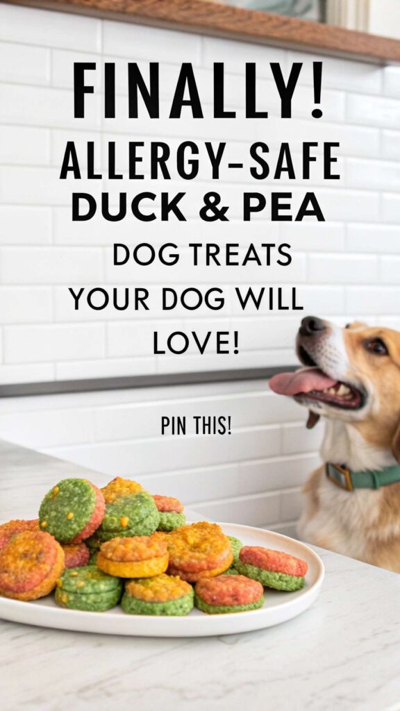 Homemade Dog Treat Recipe for Allergies Using Duck Peas pin 2