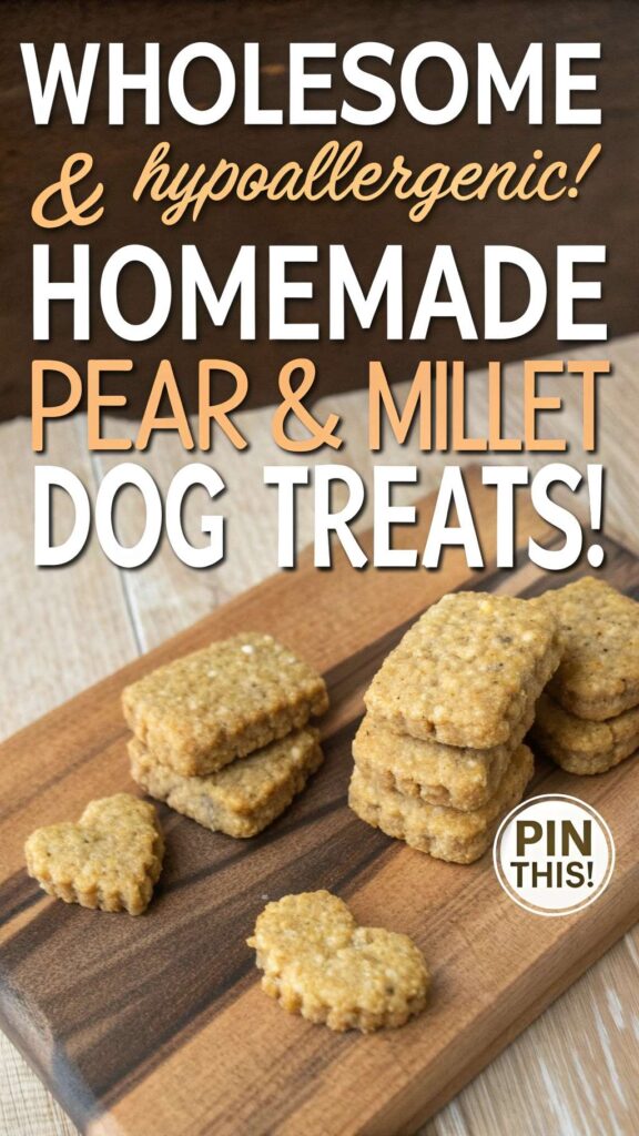 Homemade Dog Treat Recipe for Allergies Using Pear Millet pin 2