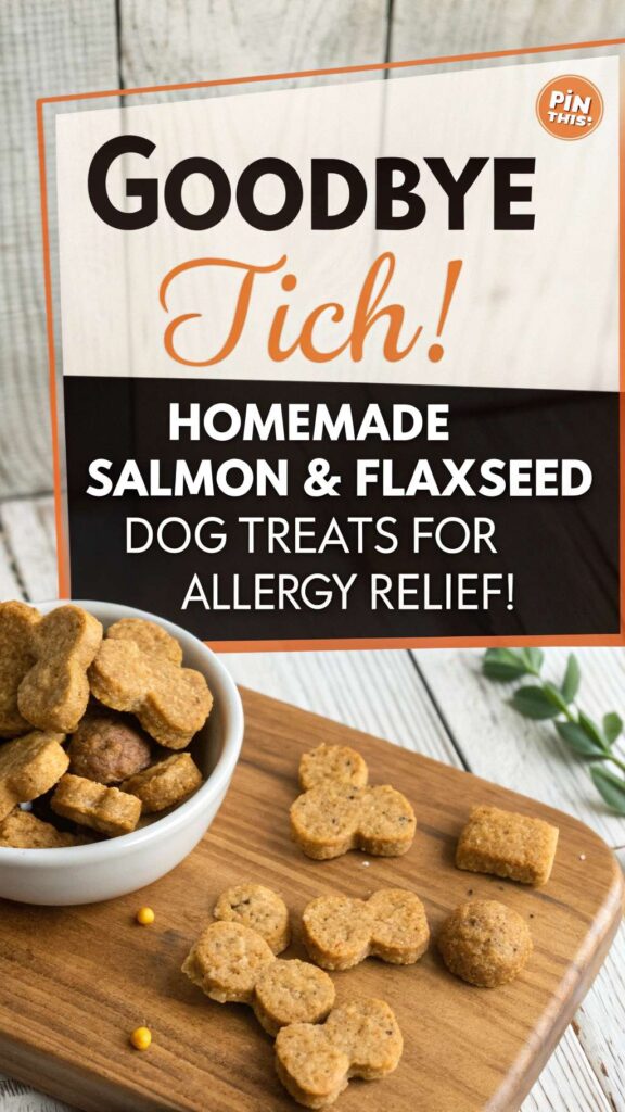 Homemade Dog Treat Recipe for Allergies Using Salmon Flaxseed pin 1