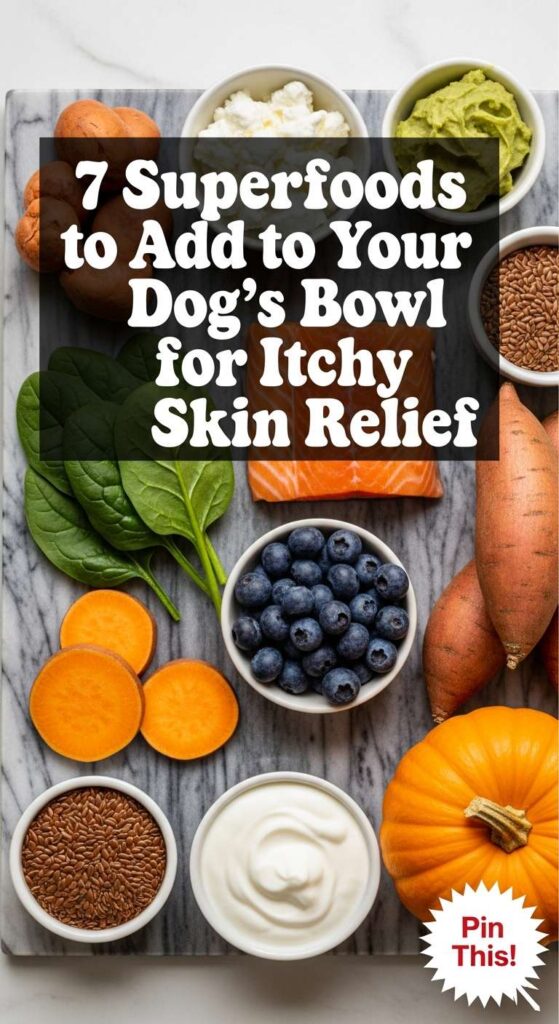 Superfoods to Add to Your Dogs Bowl for Itchy Skin Relief pin 2