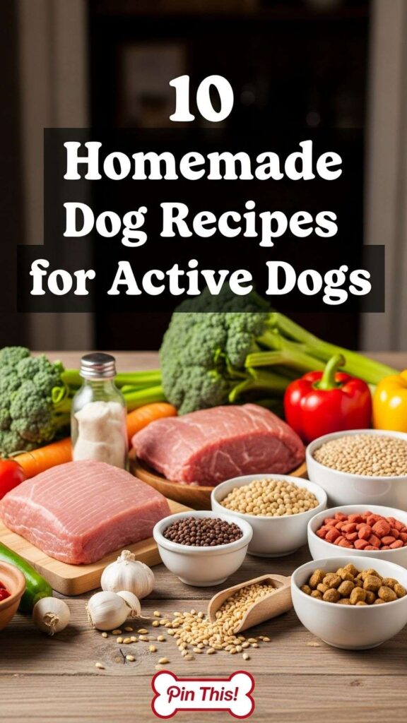 homemade dog food recipes for active dogs pin 1