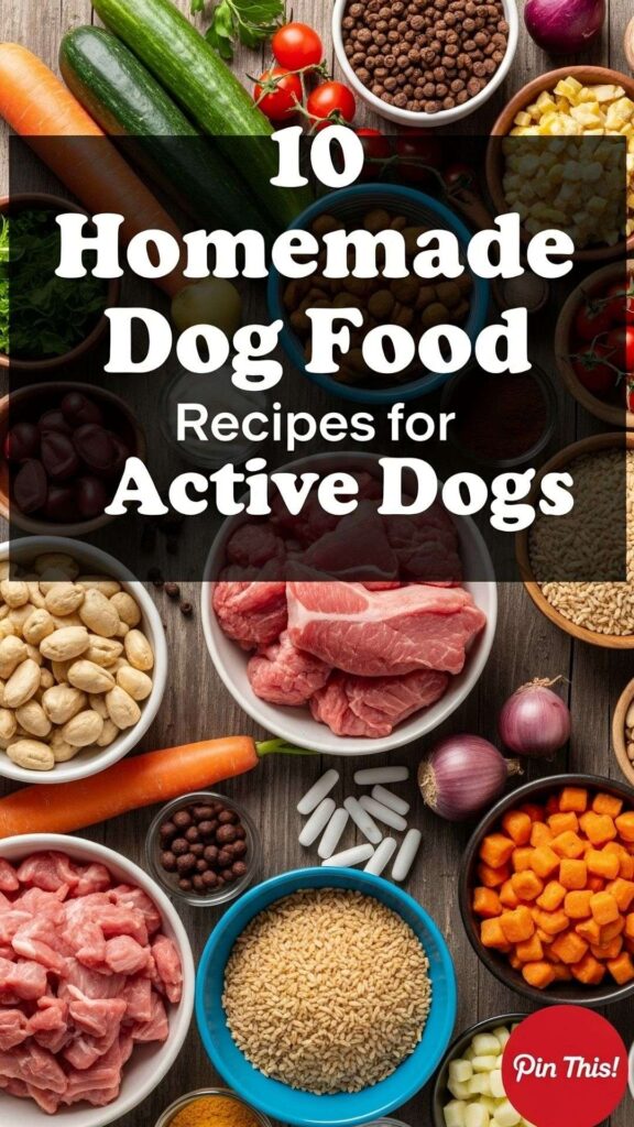 homemade dog food recipes for active dogs pin 2