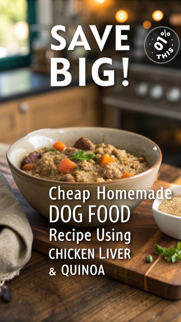 Cheap Homemade Dog Food Recipe Using Chicken Liver Quinoa pin 2