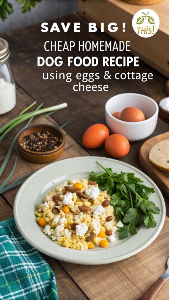 Cheap Homemade Dog Food Recipe Using Eggs Cottage Cheese pin 1