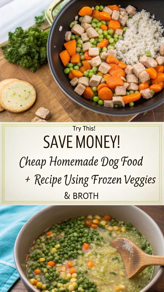 Cheap Homemade Dog Food Recipe Using Frozen Veggies Broth pin 1