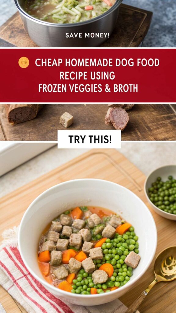 Cheap Homemade Dog Food Recipe Using Frozen Veggies Broth pin 2
